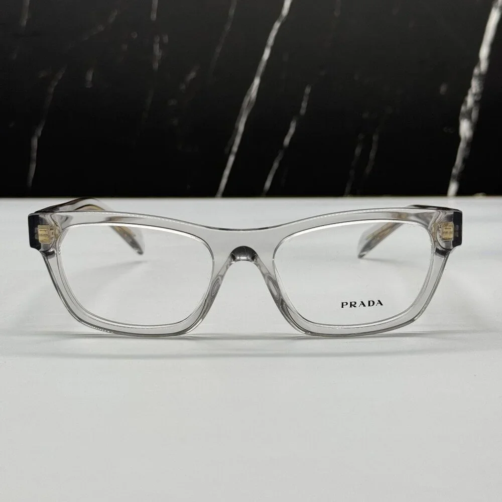 NEW PRADA PRB01V 12R1O1 WOMEN TRANSPARENT GRAY VPR B01 12R1O1 EYEGLASSES